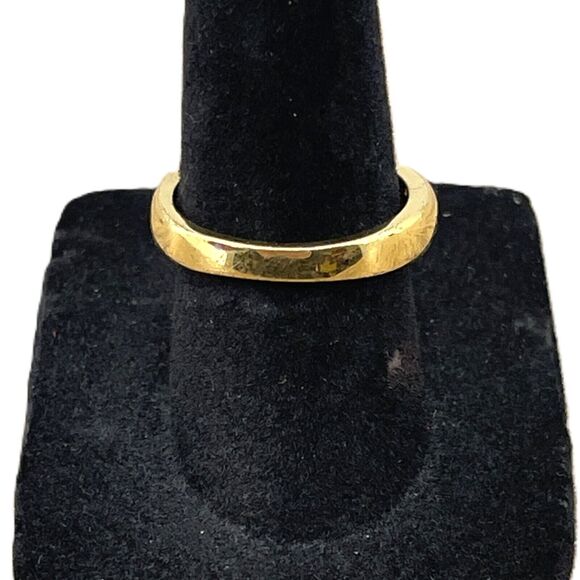 Oval Orange Gemstone Gold Tone Statement Ring Jewelry Engagement Gift Size 7 - Picture 2 of 9